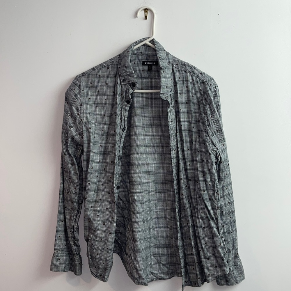 Men’s Express Plaid Stretch Flannel Shirt